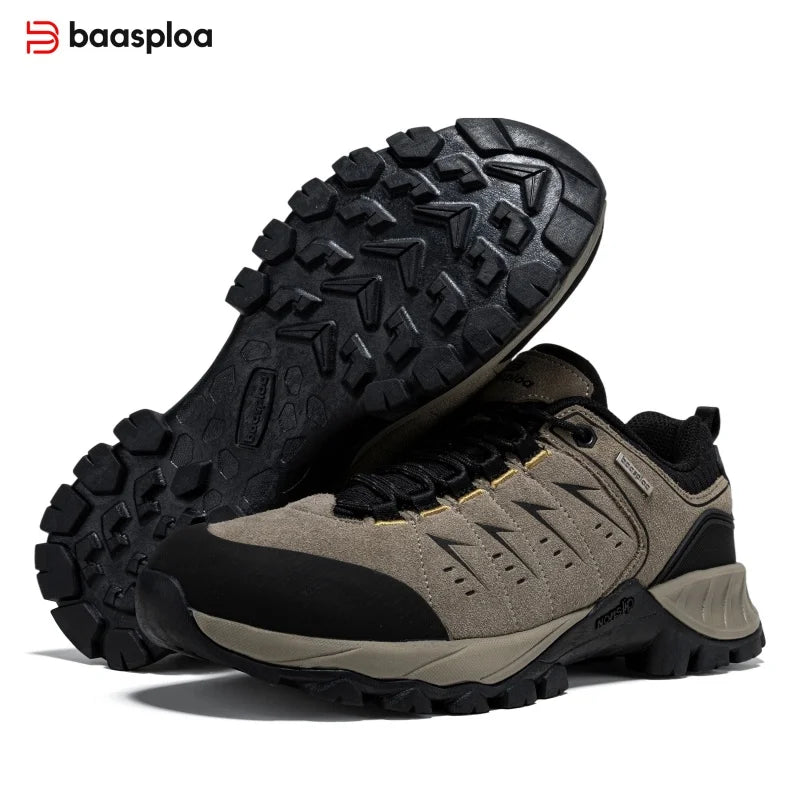 Men Hiking Shoes Waterproof Suede Outdoor Sneakers W3217