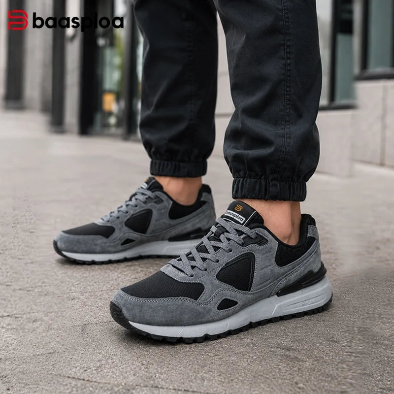 Men Casual Sneakers Leather Walking Shoes Fashion Comfort Mesh Classic Sport Shoes W3175