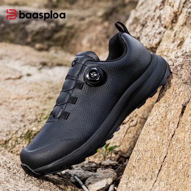 Men's Hiking Shoes Leather Outdoor Trail Sneakers W3221