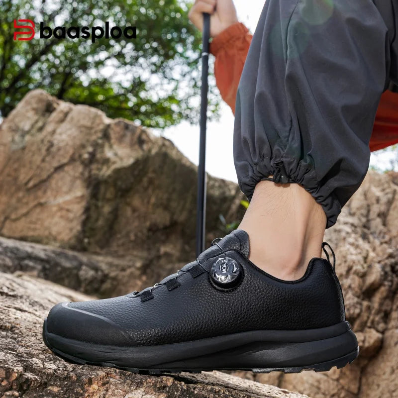 Men's Hiking Shoes Leather Outdoor Trail Sneakers W3221