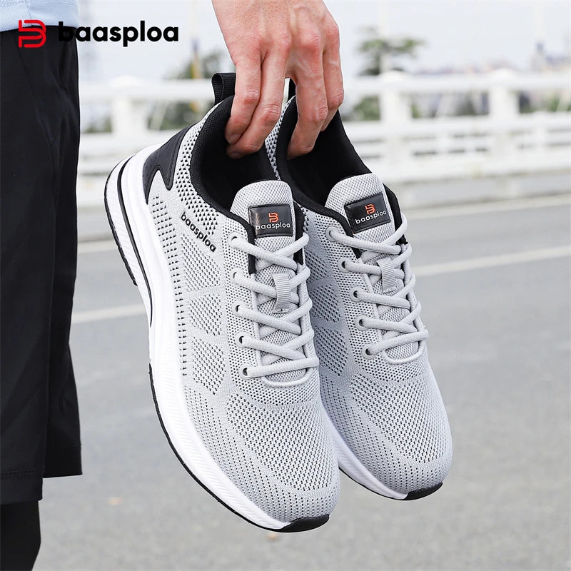 New Men's Running Shoes Breathable Mesh  Lightweight Casual Sneakers Male Lace-Up Comfort Non-Slip Outdoor Sport J3105