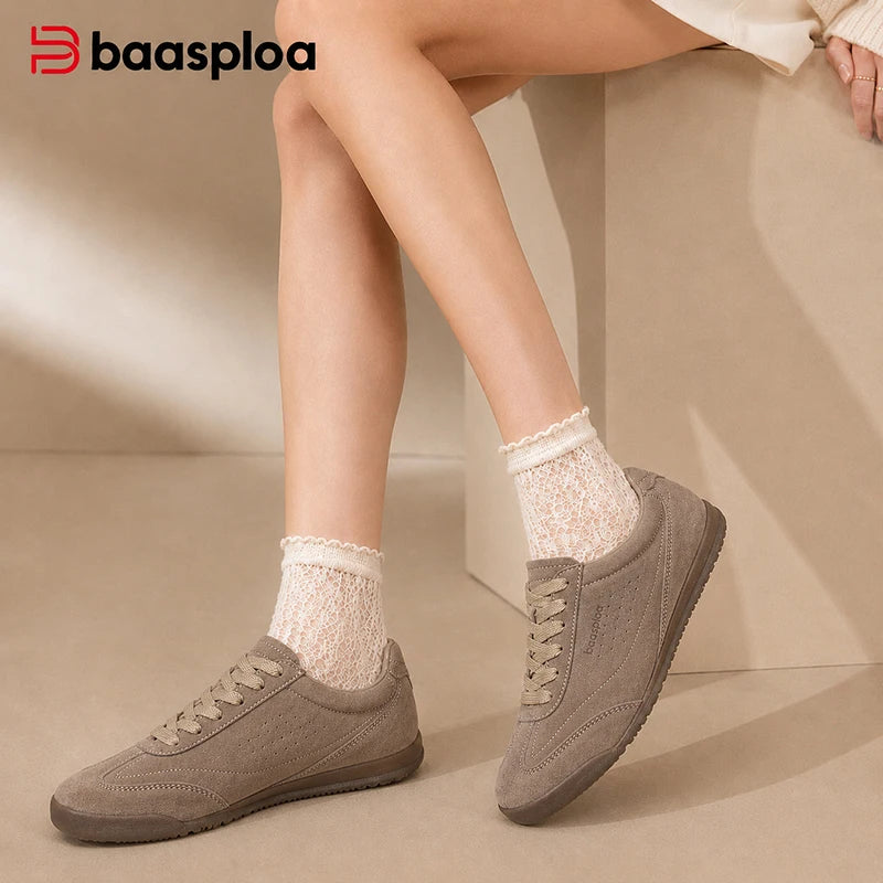 Women Walking Shoes Leather Comfort Lightweight Casual Sneakers H1119