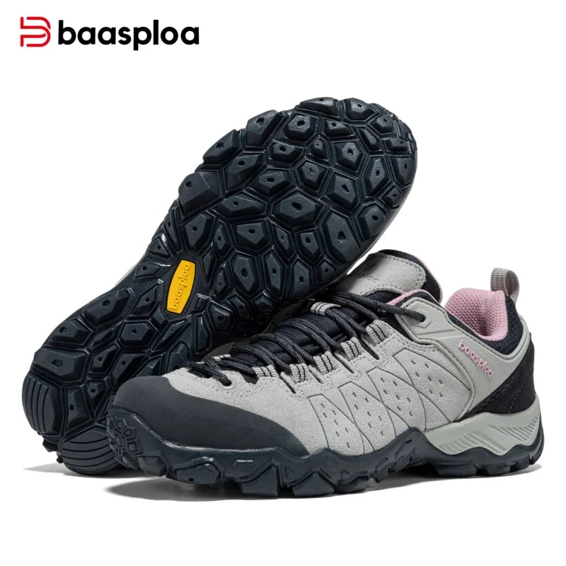 Women Hiking Shoes Suede Leather Waterproof Trekking Sneakers H1145