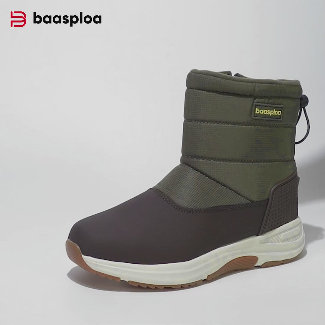 Men Shoes Boots Winter Plush Snow Boots Male Casual Walking Shoes W6013