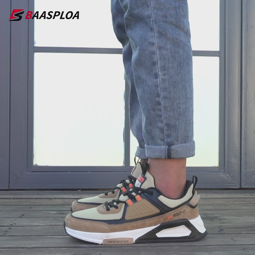 Zapatos casuales para caminar para hombre, tenis de cuero de moda M7128 